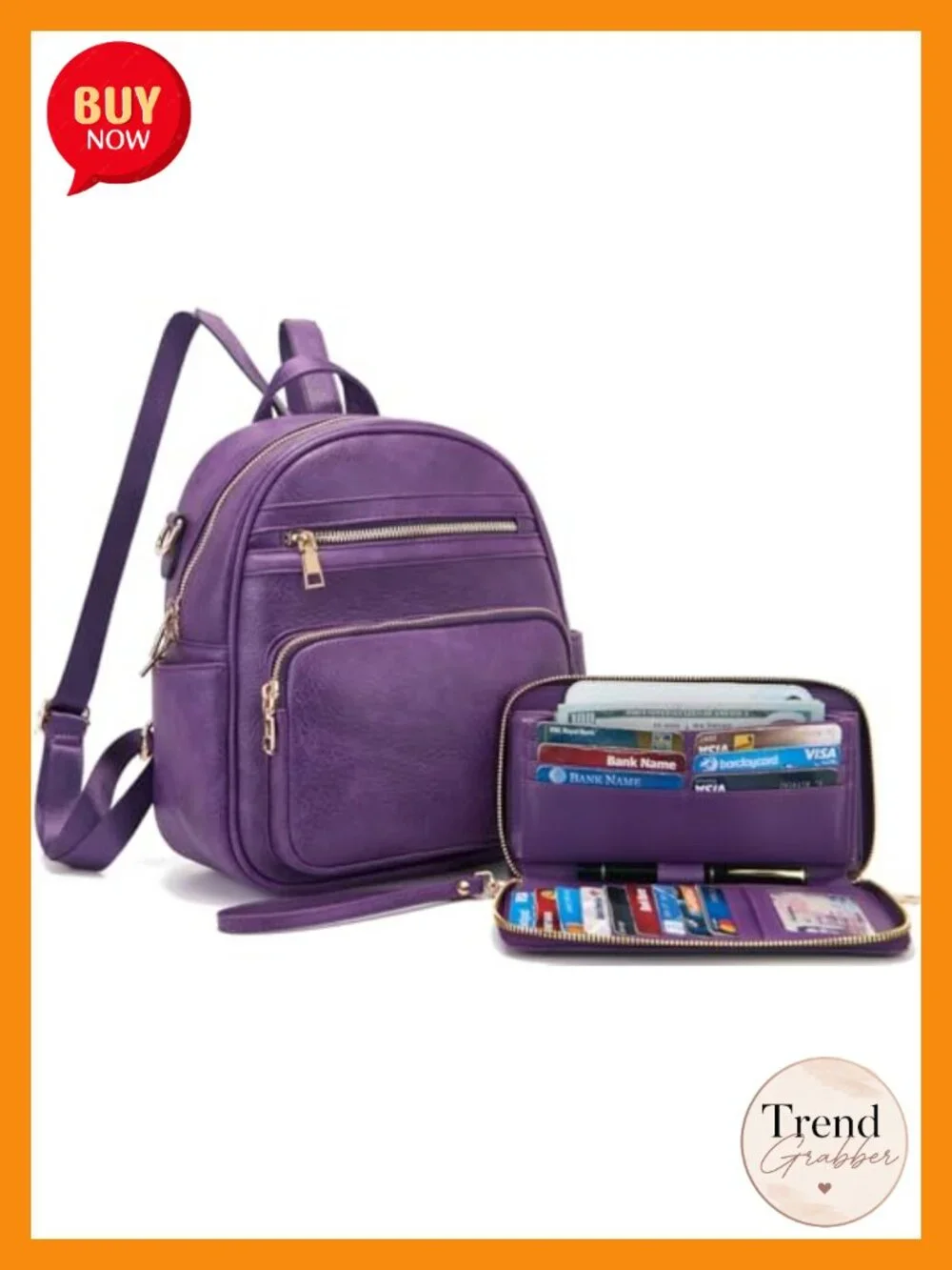 Small Backpack Purse for Women with Wallet Adjustable Strap Faux Leather